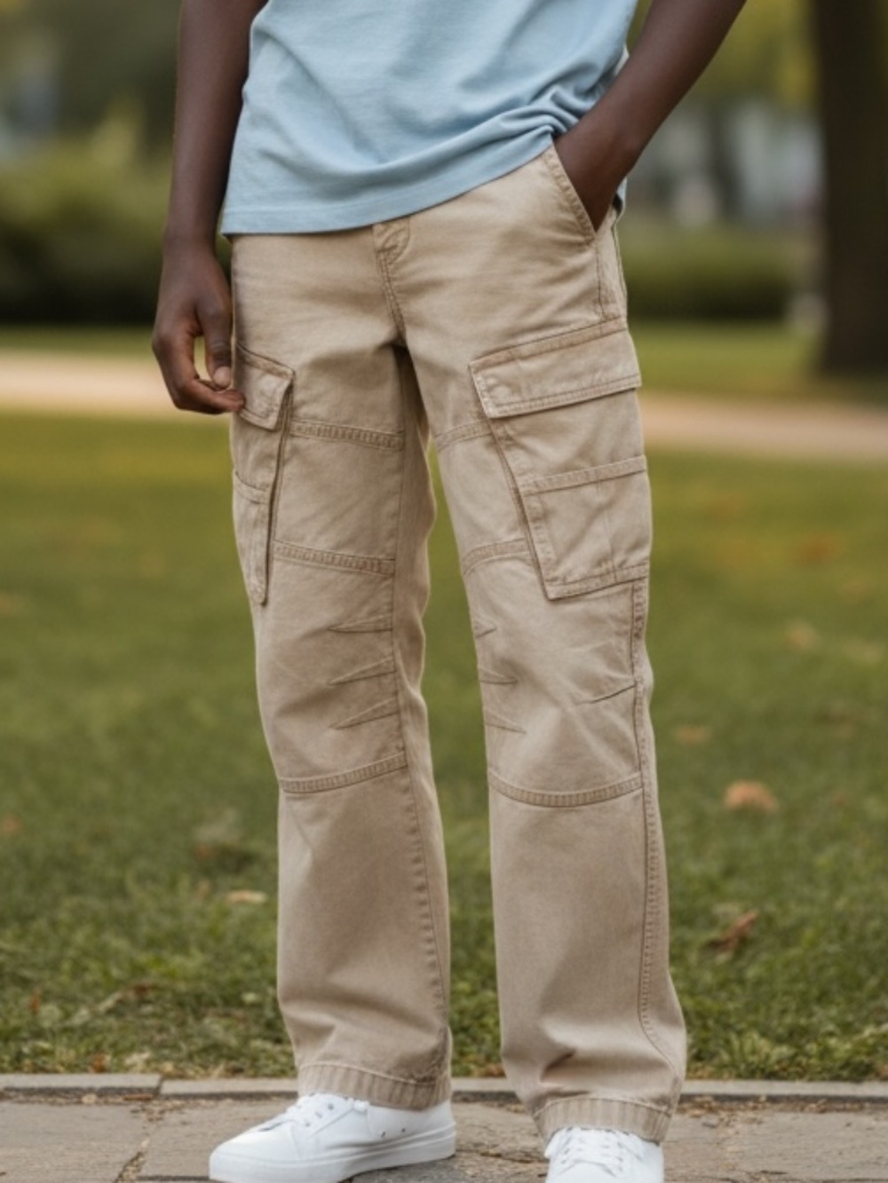 🦺 NWT🦺 H&M LOOSE-FIT COTTON CARGO PANTS - SIZE 32